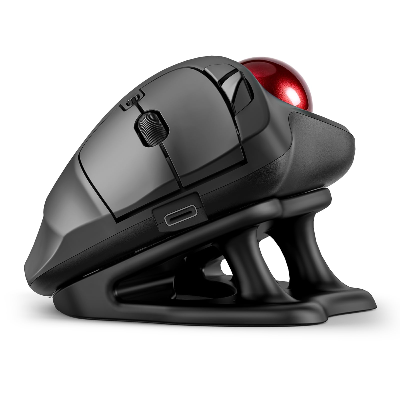 Nulea M511 Wireless Trackball Mouse Rechargeable Ergonomic Thumb-Control Mouse with Tilt Stand Smooth Precision Tracking 3 Device Connection