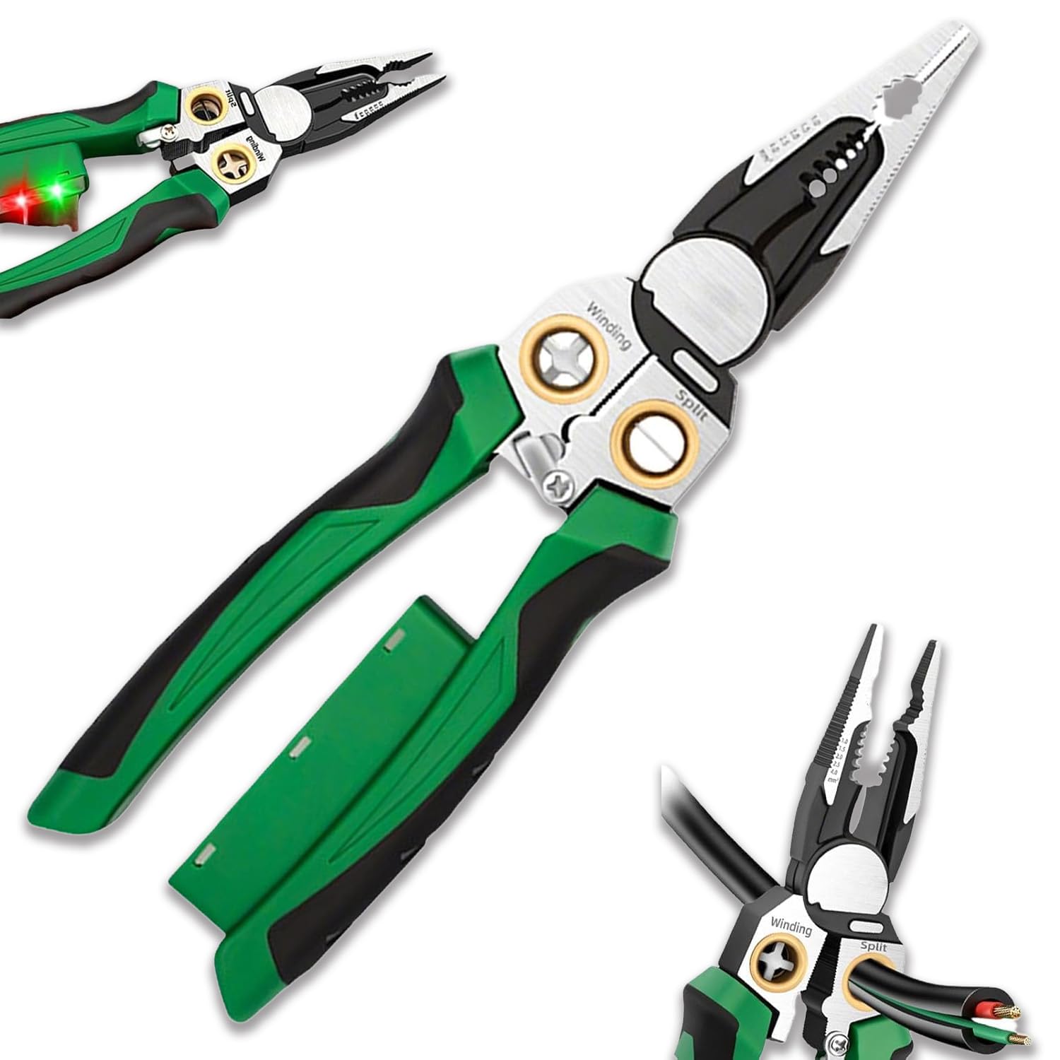 8 in 1 Electricians Pliers, Precision Electrical Cable Stripper Cutter Crimper Pliers