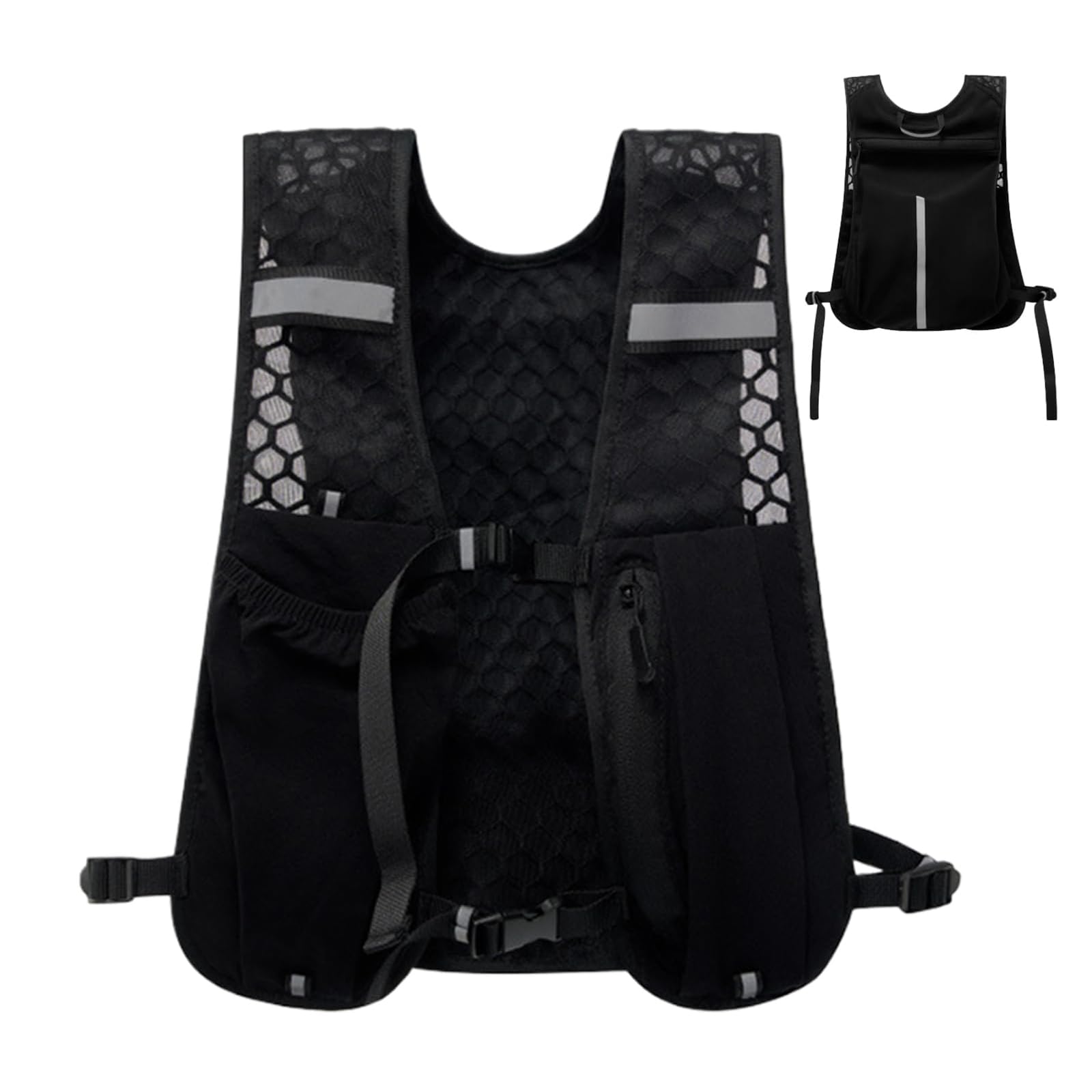 OBEST Chaleco Running Mujer Hombre, Chalecos Deportivos Ultraligeros, Chalecos Correr Reflectantes Ranspirable, Vest Multibolsillos Ajustable Mochilas Móvil para Correr Ciclismo Maratón Senderismo