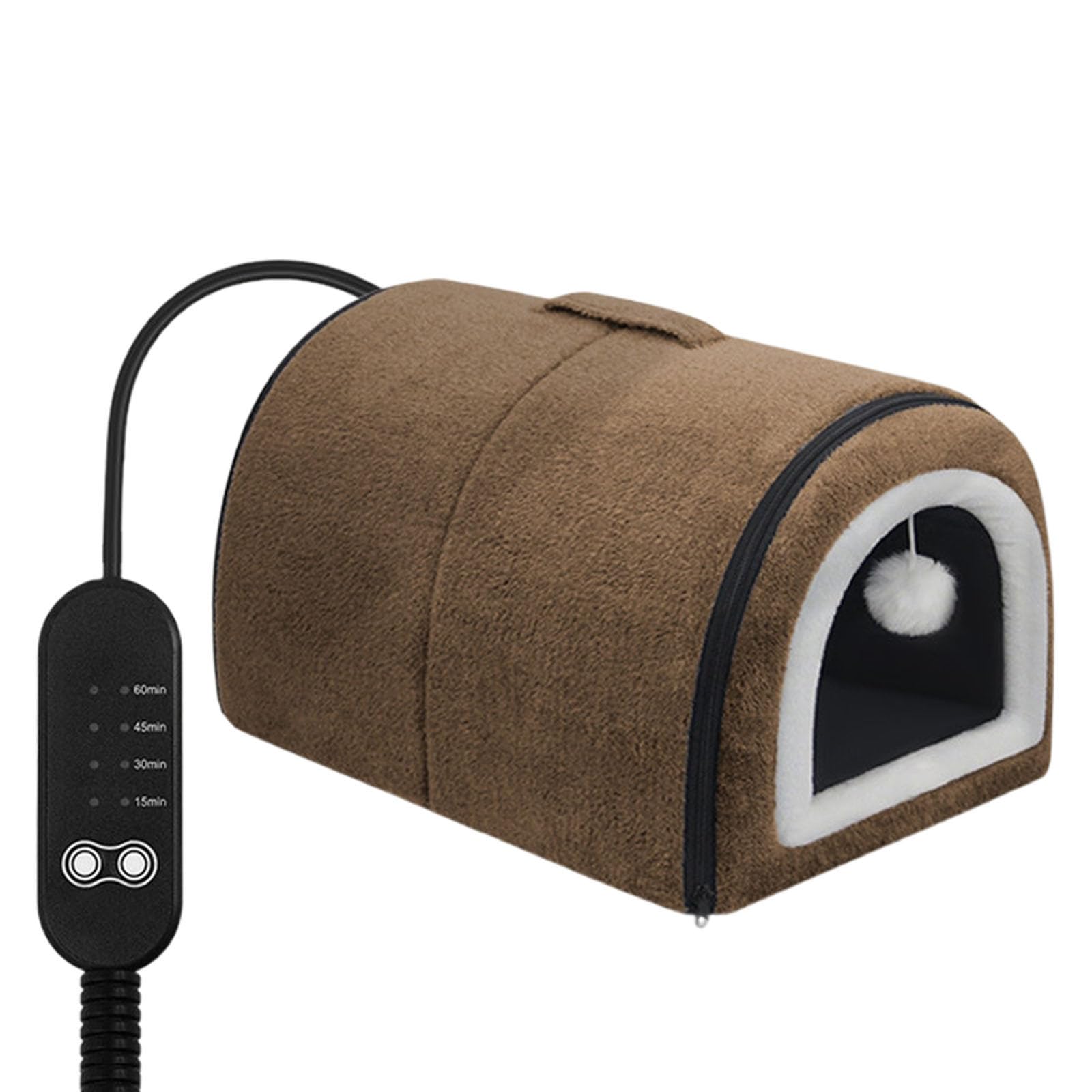 Winter Heated Cat Bed with Adjustable Temperature Control Detachable Semi Enclosed Design Arched Roof for Indoor Comfort Ideal Small Medium Breed Winter Home Travel Use (C, One Size)