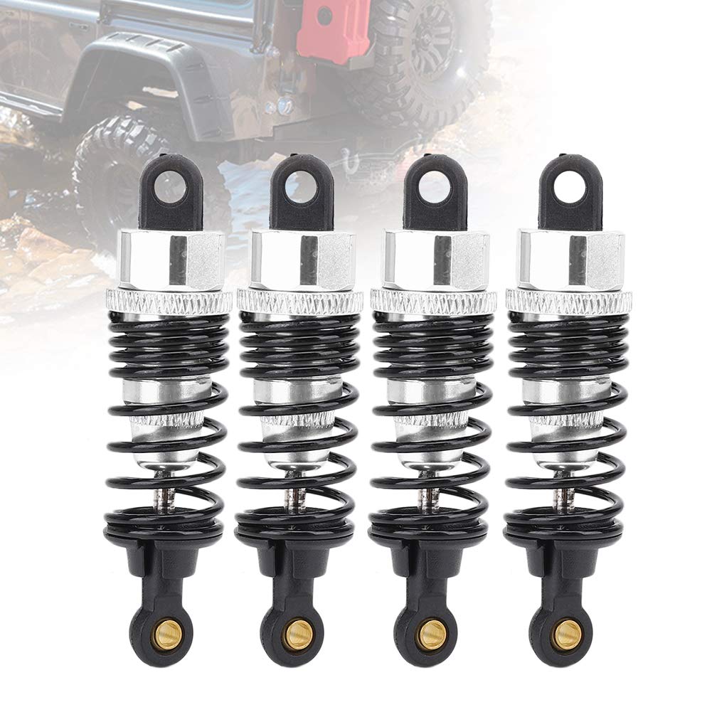 Dilwe Amortisseurs RC En Aluminium – 4 Pièces Avec Ressorts, Compatibles HSP/Redcat 1/10, Argent