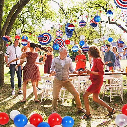 Zuokemy 12 Pieces Independence Day Decorative Hanging Ball, 1.96 Inch Red Blue White Sequin Decorative Ball, 4Th Of July Decorative Plastic Ball Honoring Veterans Patriotic Themed Party Supplies #TOP5