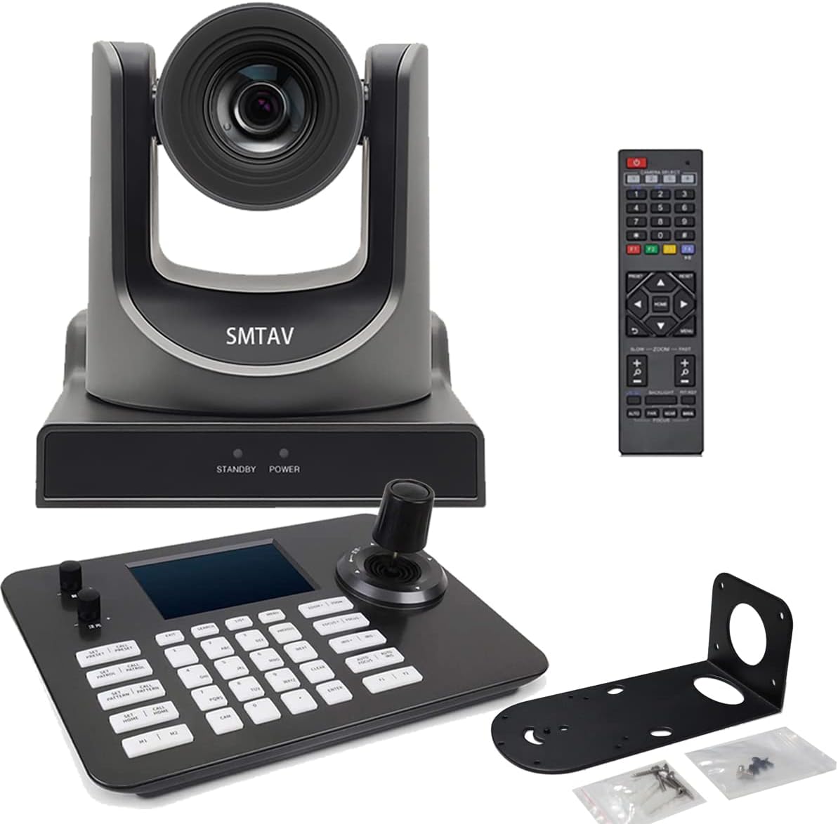 SMTAV 30x Optical + 8X Digital Zoom,high-Speed PTZ,3G-SDI, HDMI,IP Streaming Outputs, with 5 inch LCD Screen Video PTZ Controller Controller