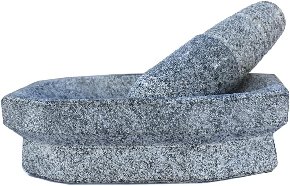 Mortar and Pestle Set Stone 10 * 6 inch greay