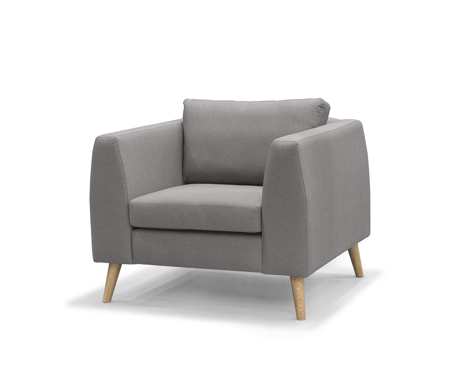 Amazon Brand - Movian Dofsan Upholstered Armchair, 100 x 93 x 86 cm, Stain-Resistant Polyester, Grey