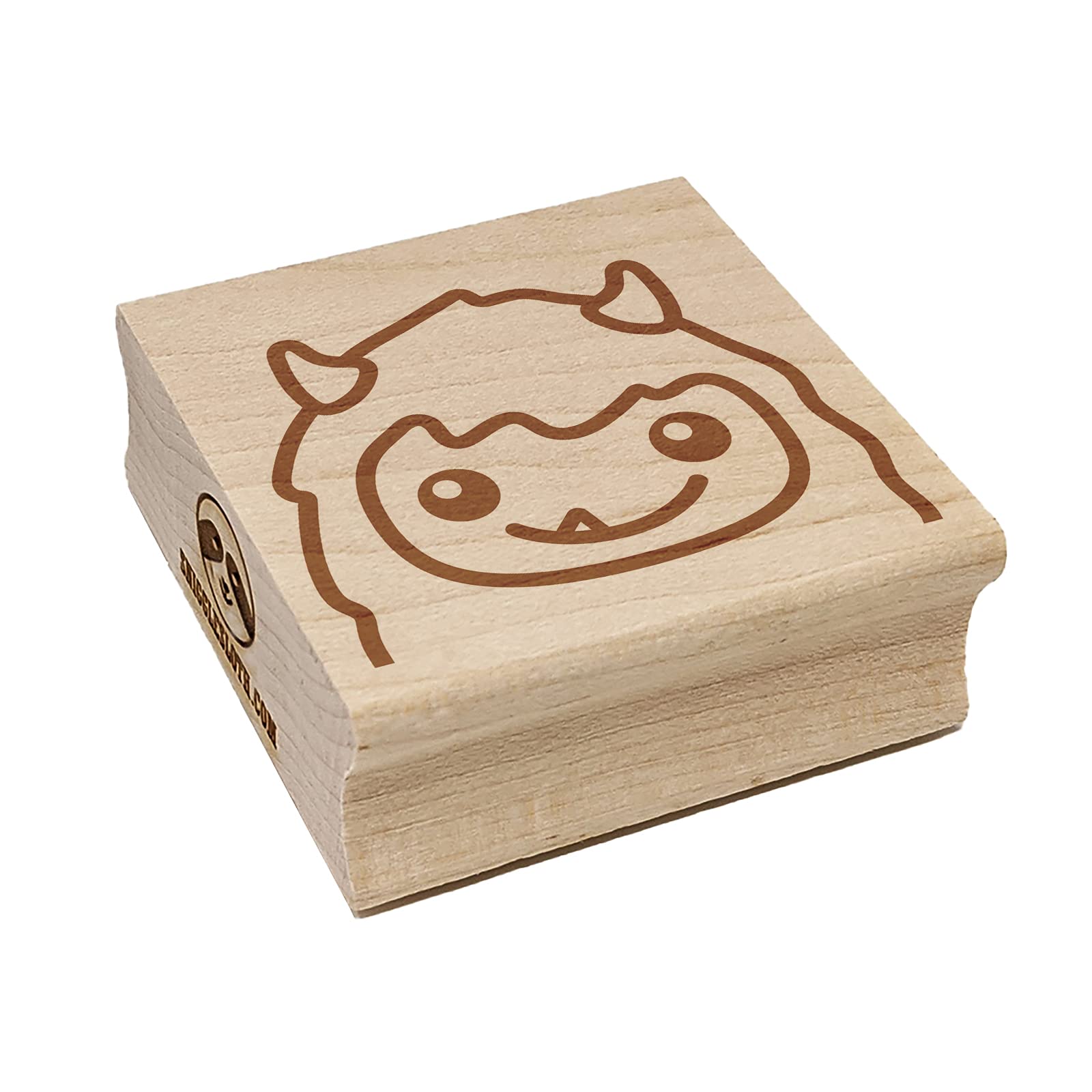 Peeking Yeti Abominable Snowman Square Rubber Stamp for Stamping Crafting - 1.75in Medium