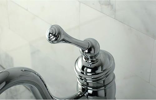 Miniatura 2 de Kingston Brass KB1428BL Heritage - Grifo para fregadero con placa de cubierta opcional, níquel cepillado