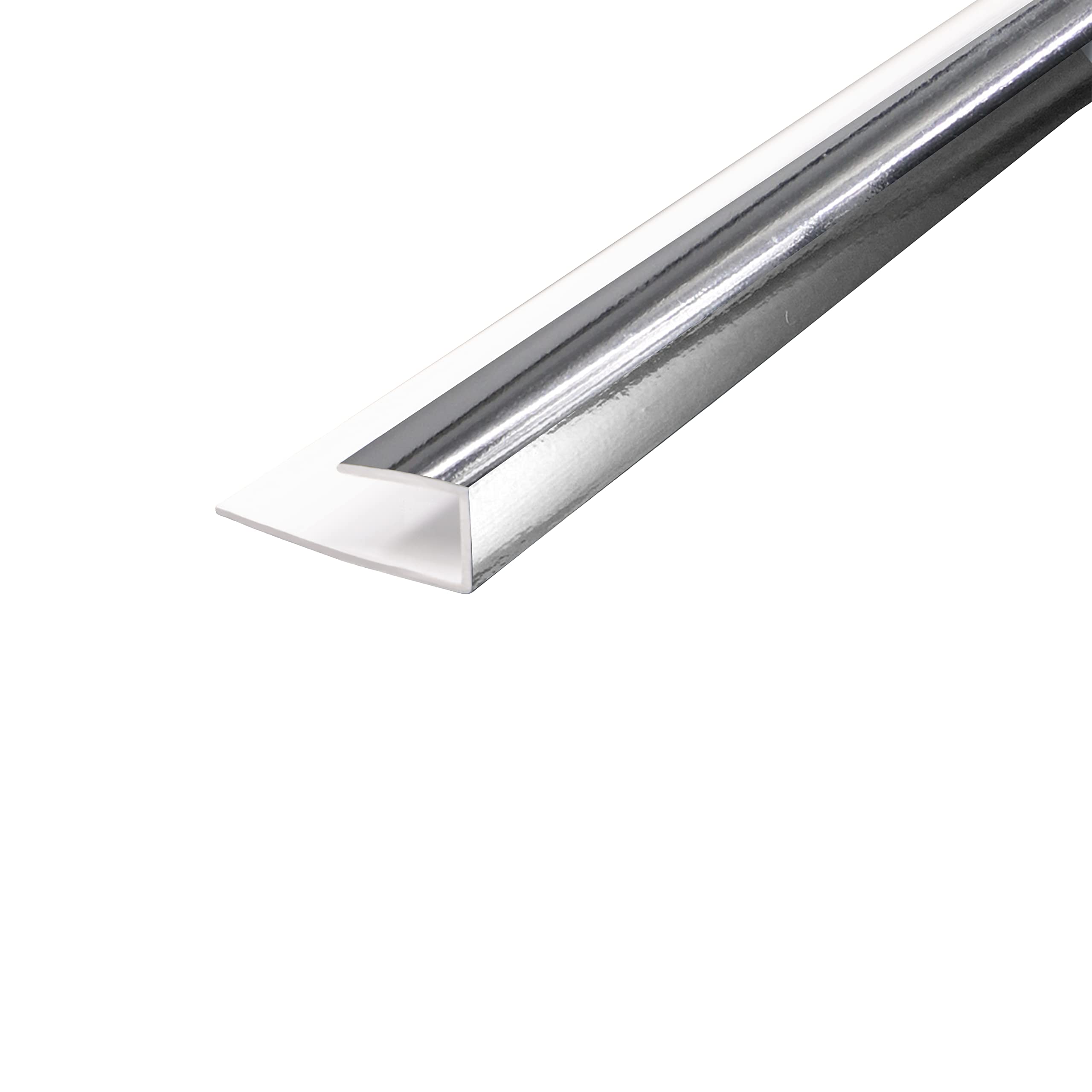 Nrg Silver 2.7M Long 5Mm Thick End Cap Trim For Bathroom Shower Wall Panels Cladding 'U' Profile