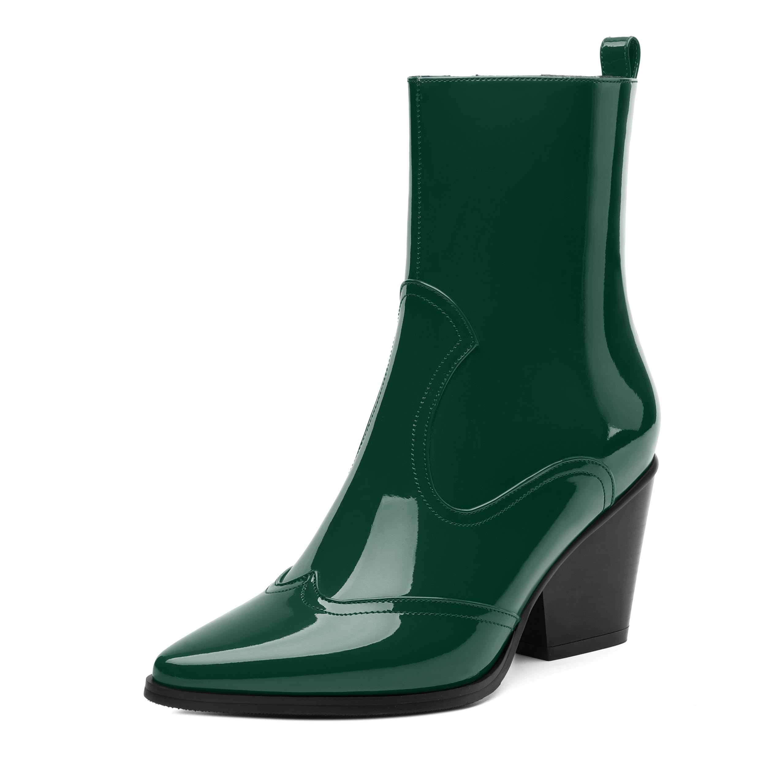 Womens Ankle Boots Pointed Toe Ankle Booties Side Zipper Fashion Solid Low Heels Short Boots