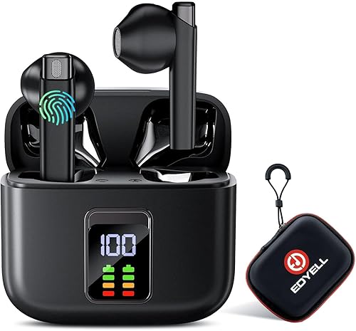 EDYELL Auriculares Bluetooth Inalámbricos V1 Medio en el oído auricular, controlador de 0.512 in, 48 horas de tiempo de reproducción, con ENC,