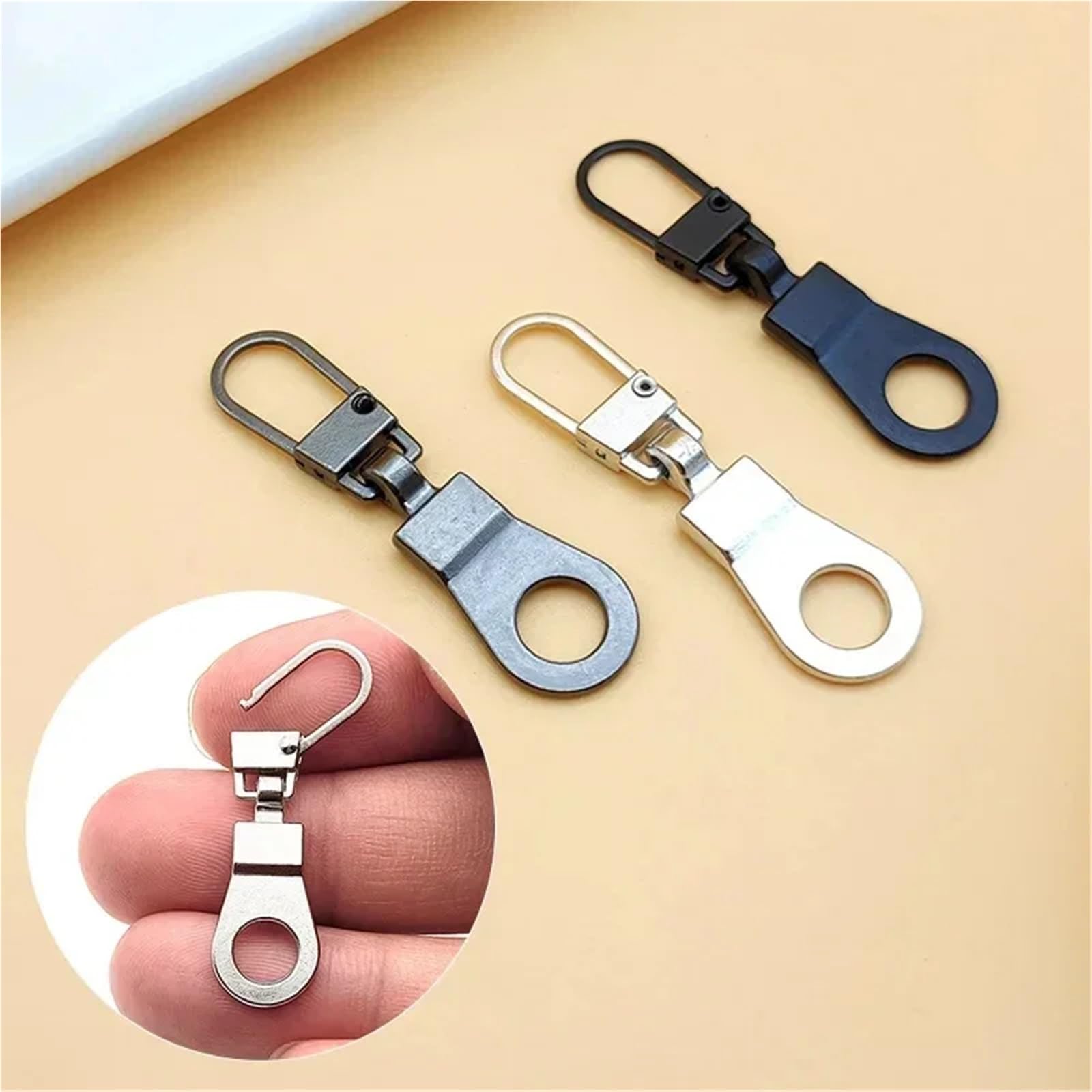 Lot de 100 tirettes de fermeture éclair de rechange amovibles pour valise, accessoires métalliques (doré)
