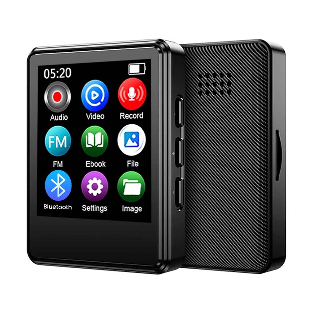 Audiocular M01 Portable Mp3 Music Player with Bluetooth 5.0, Hi-Fi Audio, 1.77-inch Colour Screen, 32gb Storage (up to 128gb), Type-C Port, SD Card Slot, Video Playback, E-Book, Alarm (Black)