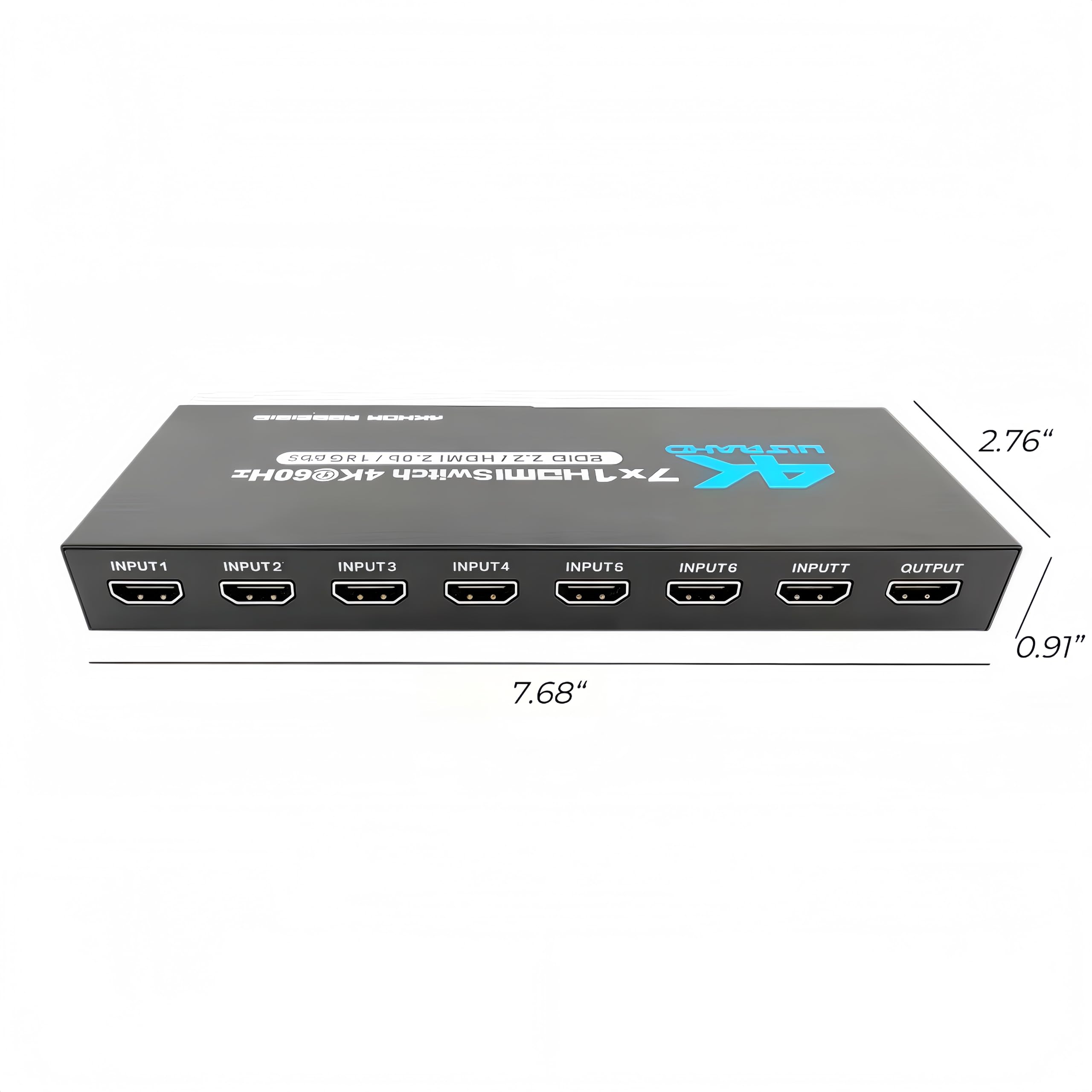 Switch HDMI 7 in 1 Out, splitter HDMI 2.0 4K @ 60Hz con telecomando, scatola selettore switch HDMI a 7 porte, supporto Dolby Vision/Atmos HDR10 HDCP2.2, per PS4 Xbox Switch Roku TV Fire Stick
