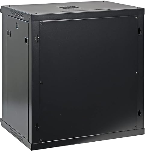 Miniatura 10 de 9U - Gabinete de red profesional para montaje en pared de 19 pulgadas, estante de red para servidores de bajo perfil, color negro