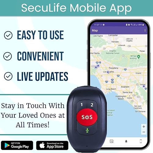 Miniatura 6 de SecuLife SecuLife SOS - Sistema de alerta para salvar vidas, monitoreo de alerta de caída, botón de llamada de emergencia SOS con altavoz,