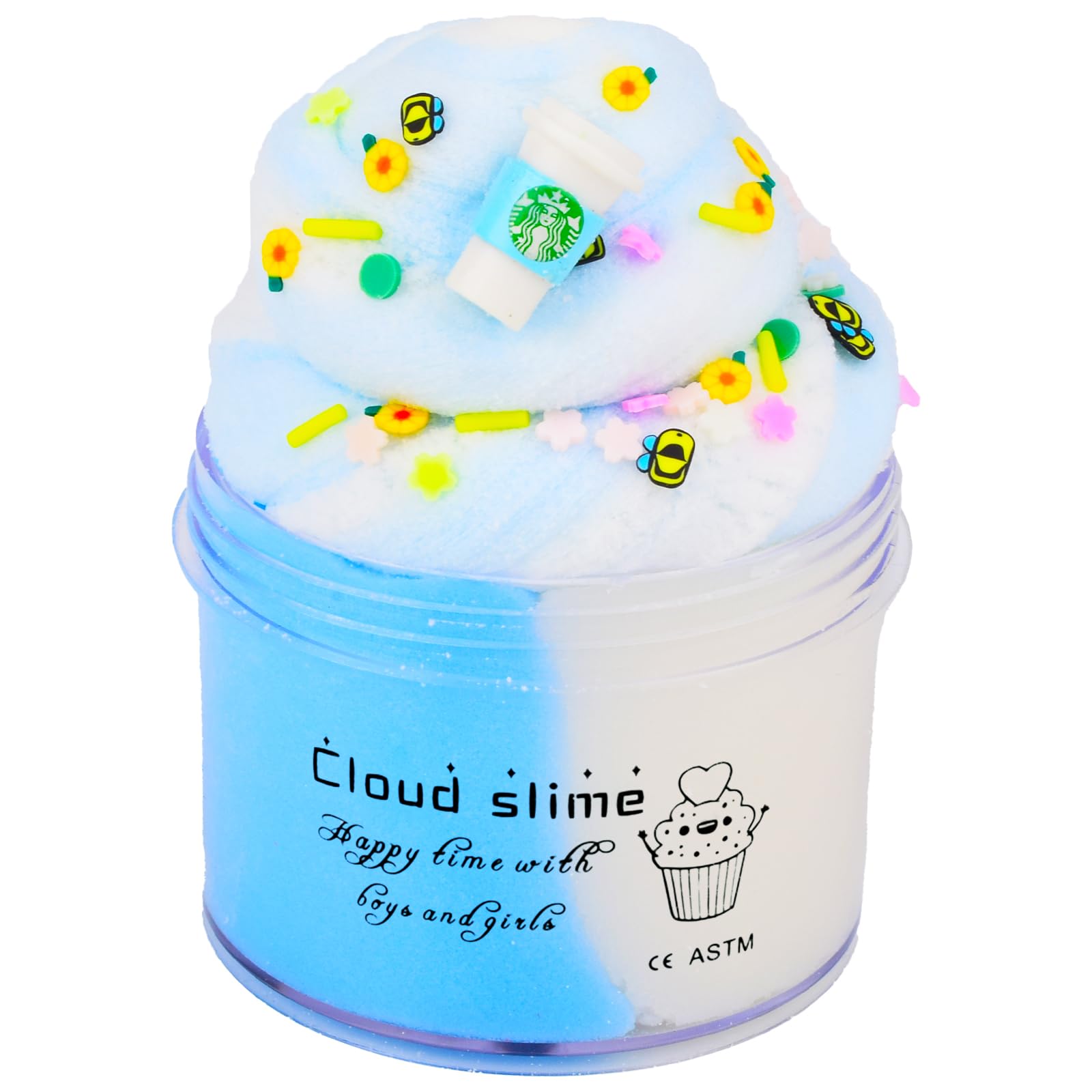 NANFANGLI Sky Blue Cloud Slime, Scented Slime Kit for Girls Boys, Super Soft Slime Game, DIY Kids Education Toy, Birthday Gift(7oz 200ML)