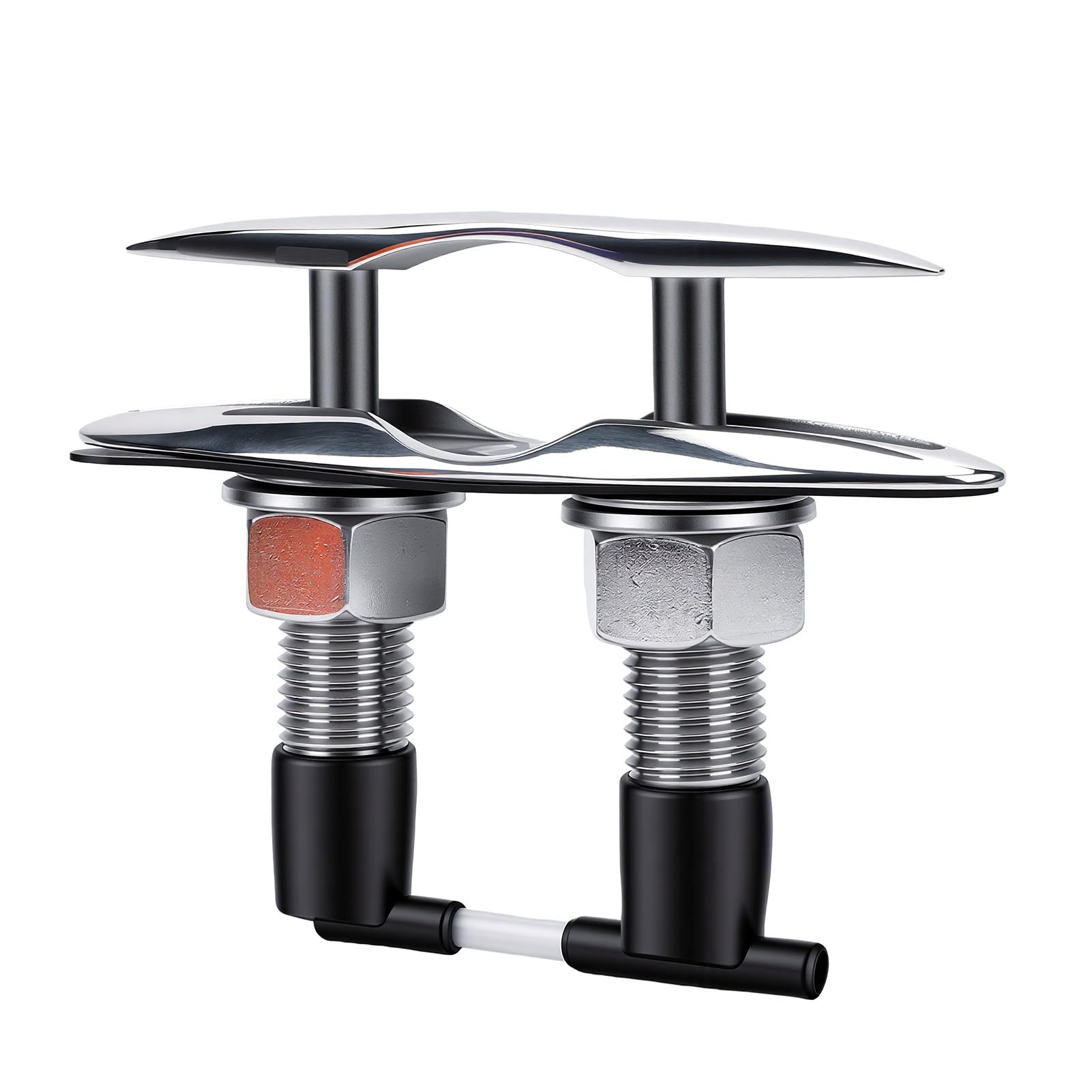 Luocute 6 Zoll Einziehbare Bootsdockklampe, Pop-Up-Klampe aus Edelstahl 316 mit Bündiger Montage, Trägerplatte und Sicherungsmuttern für Yacht-Frachtschiff-Schnellboot