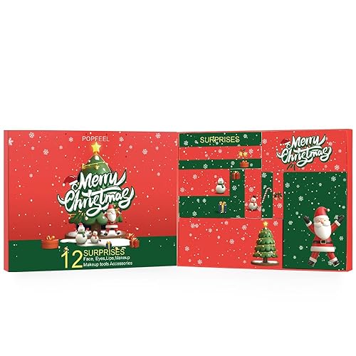 Miniatura 3 de Calendario de Adviento de maquillaje 2025, 12 días de maquillaje y sorpresas cosméticas, calendario de Navidad, regalo de cuenta regresiva para