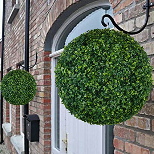 Ailanda 2Pcs 16Inch Artificial Plant Topiary Ball Outdoor Uv Resistant Faux Boxwood Balls With Chain Hook For Balcony, Patio, Garden, Backyard, Wedding, Home Decoration (Dark Green) #TOP5