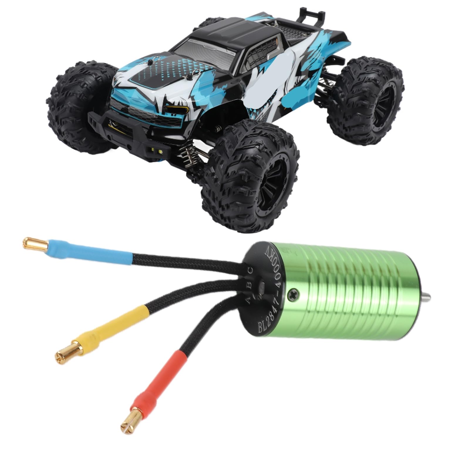 Dilwe Motor sin Escobillas RC, Motor sin Escobillas para Coche RC Potencia de Salida Estable de par Fuerte Ajuste para SCY16101 16102 16103 16201 Pro 1/16 Car