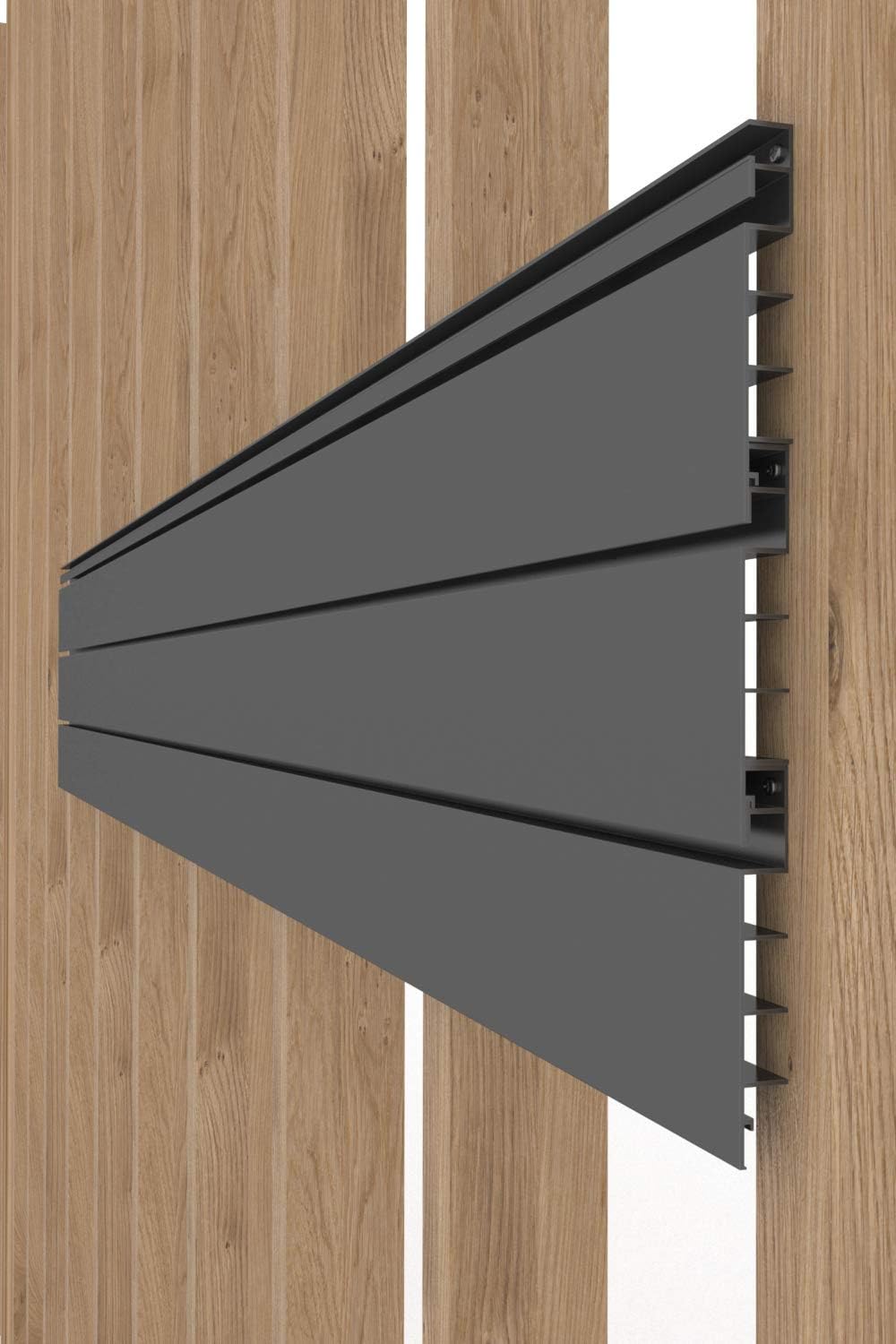 Proslat 88104 Heavy Duty PVC Slatwall Garage Organizer, 4-Feet by 4-Feet Section, 10 Panels, Charcoal