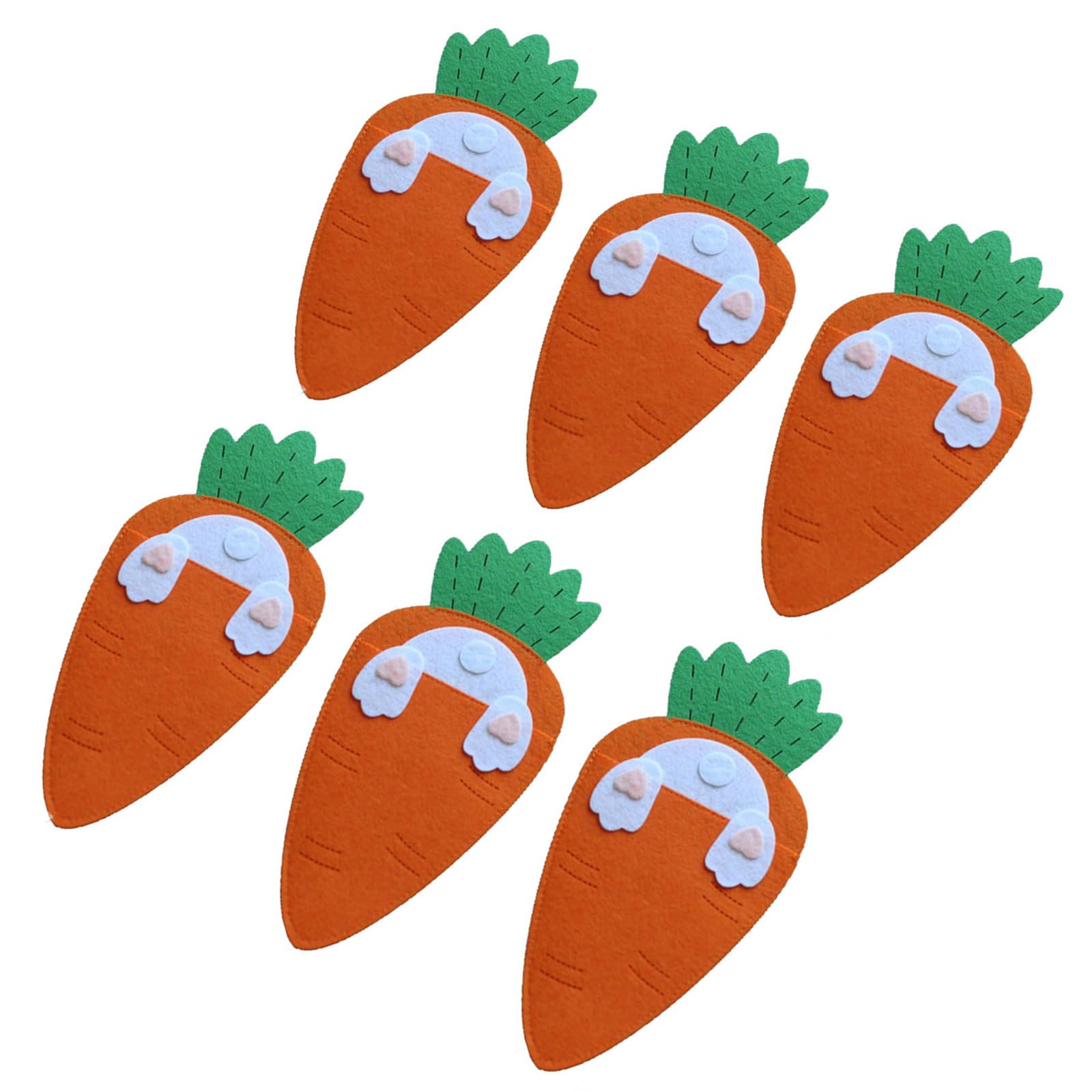 Elnwnnkc Of 6 Easter Carrot Flatware Sleeves Add a Funny Accent to Your Dining Table Great for Holiday Enthusiasts Restaurant Festival Supplies