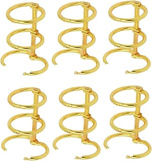 WATIIFUFU 6 peças de anéis de fichário de folhas soltas - anéis de fichário de metal para decoração de livros, scrapbook, fichário, faça você mesmo, clipes de papelaria, anéis de livro faça você mesmo, suporte de livros