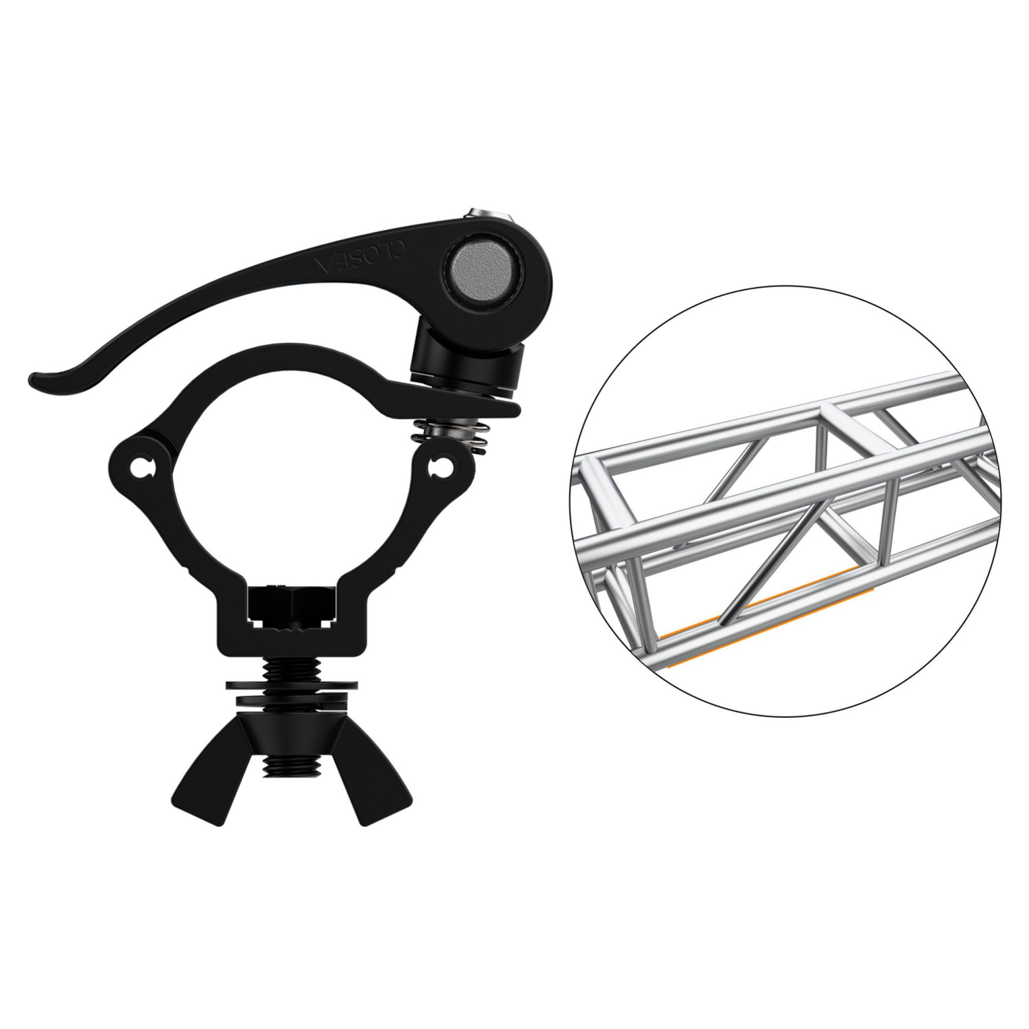 Pince De Fixation Audibax 48-52mm - Charge 100kg, Aluminium, Pour Éclairage Scène