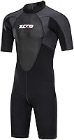 ZCCO Men's 1.5/3mm Neoprene Back Zip Shorty Wetsuit for Spearfishing, Snorkeling, Surfing & Scuba Diving