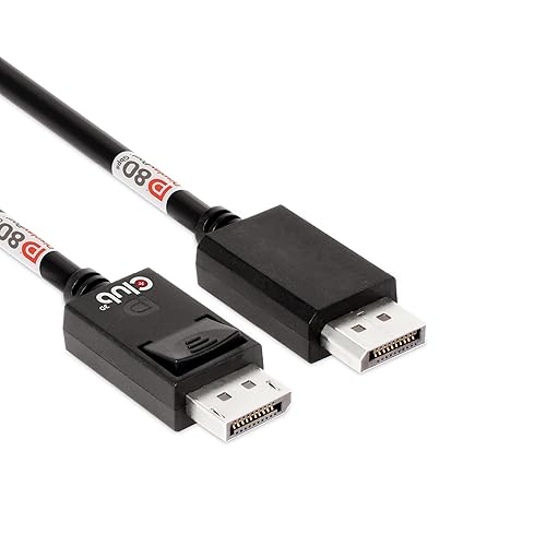 Club 3D CAC-1092 1.6 Meter/ 5.25 Feet DisplayPort 2.1 Bi-Directional VESA DP80 Certified Cable with G-SYNC, & HDR 4K 144Hz, 8K60Hz, 10K60Hz, 4K 240Hz M/M - 160cm/5.25ft