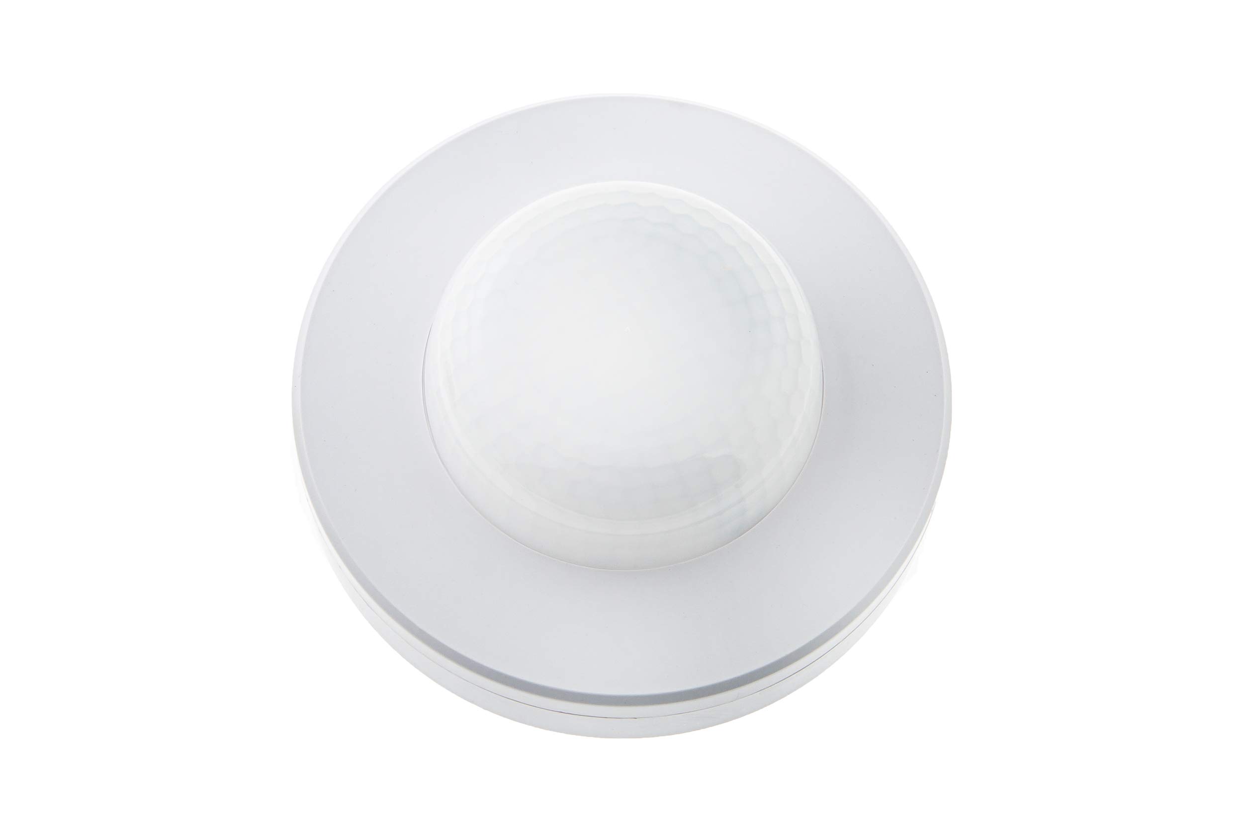 Huber Motion 34 Detector de Presencia 360° para Interior/Exterior, Detector de Movimiento para Montaje en Techo con 3 sensores y Lentes matriciales, IP65 I 230V, Apto para LED, tecnología de 3 Hilos