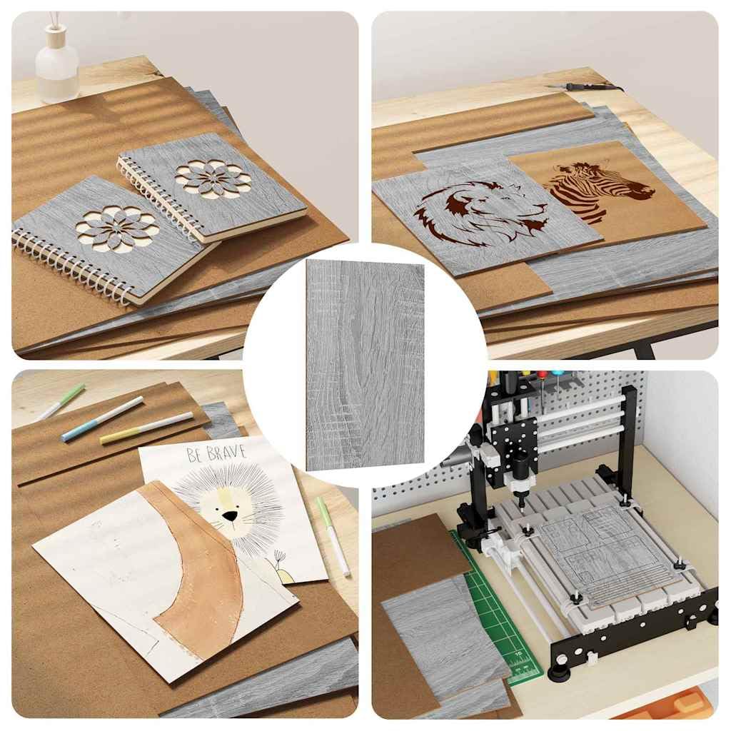 Dekoplatten 12 Stück 40x60x0.27 cm Graues Sonoma | Glatte Holzwerkstoff-Oberfläche, leicht schneidbar, vielseitig für Bastelprojekte, pflegeleicht mit feuchtem Tuch