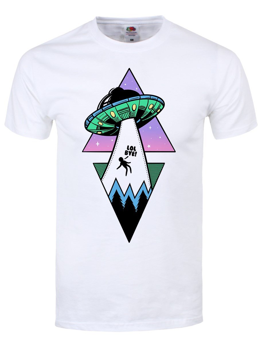 Grindstore Men's White Alien Abduction T-Shirt