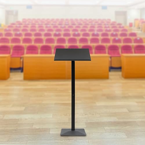 Miniatura 3 de Podio de acrílico, portátil, para escuela, iglesia, conferencia, atril ajustable de 30-90 acrílico de escritorio (poste simple, negro)