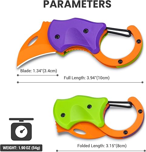 Vista 37 de Cuchillo de bolsillo pequeño de regalo para hombres, cortador de caja de llavero con hoja de 1.34 pulgadas, mini cuchillos plegables EDC