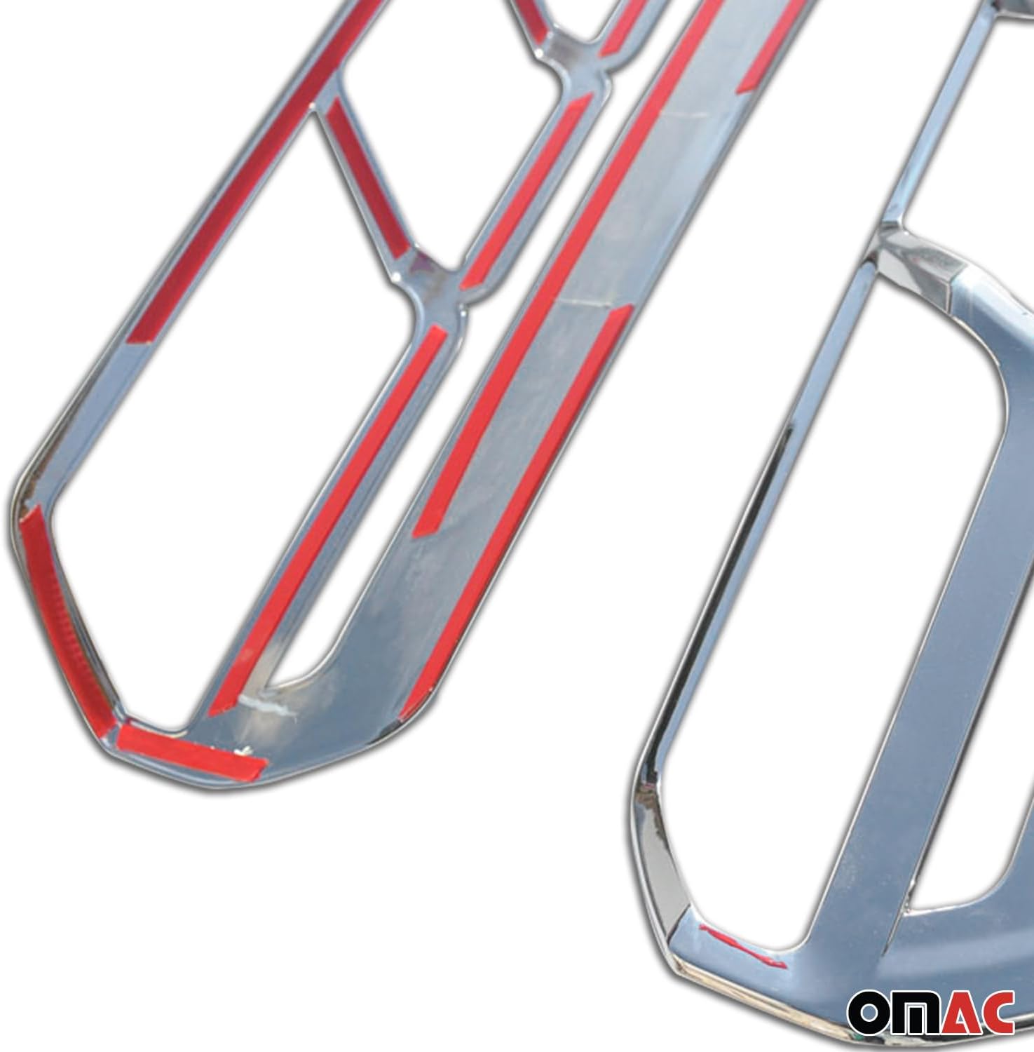 OMAC Rear Brake Stop Light Frame Trim for Ford Transit 350 2015-2020 Silver 2 Pcs