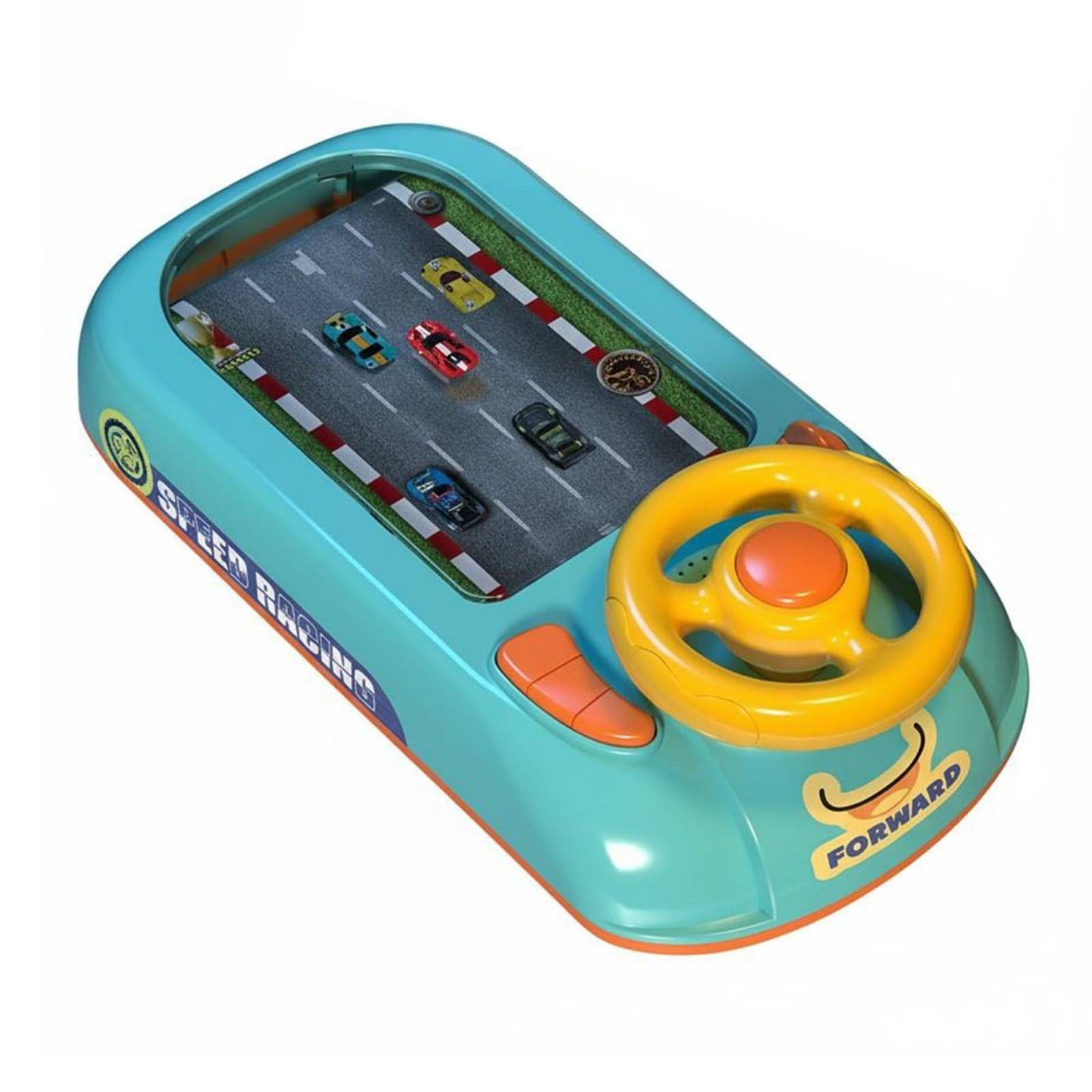 Juego de Carreras Infantil Volante Interactivo Simulación de Conducción Juguete Educativo con Selector de Marchas Música Control de Velocidad Plástico, Nueva Aventura Racing