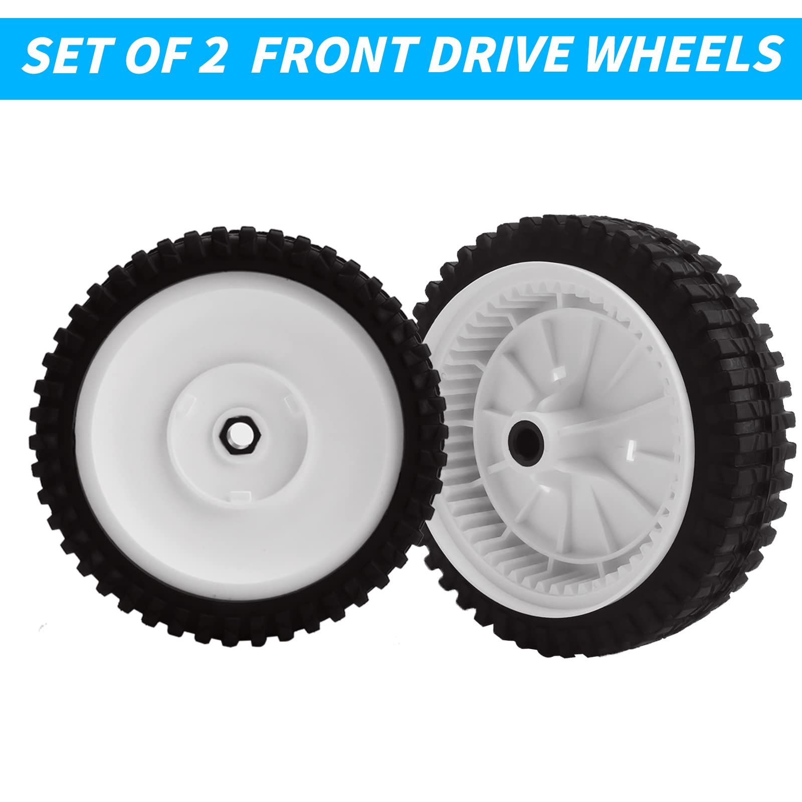 Ruedas delanteras para cortacésped para Craftsman 180773 532180773, para AYP Poulan 180775 532180775 blanco