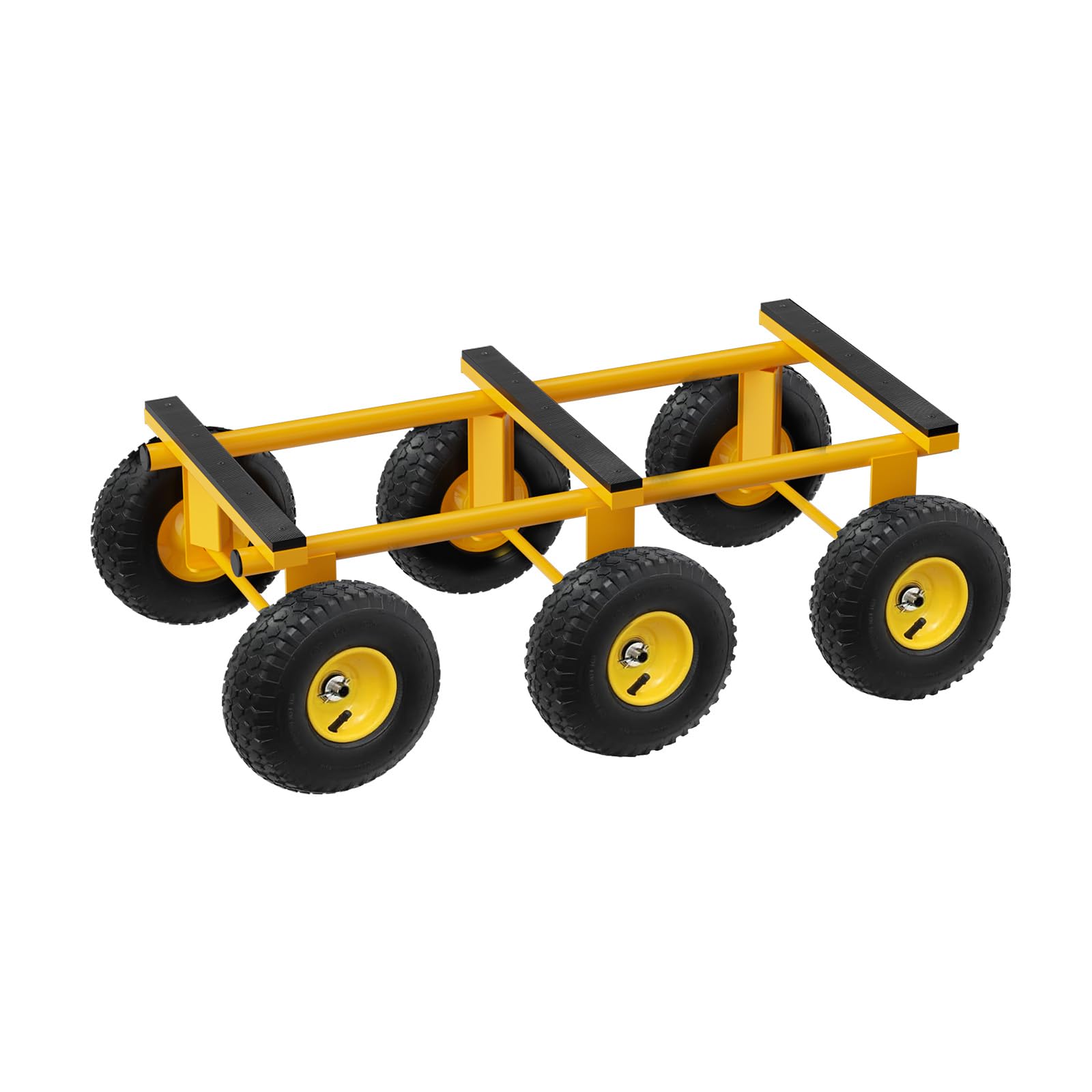 Plataforma rodante todo terreno de 6 ruedas, resistente para muebles, capacidad de 1300 libras, neumáticos inflables de 10 pulgadas, plataforma rodante de rueda grande, para mudanza todo terreno para