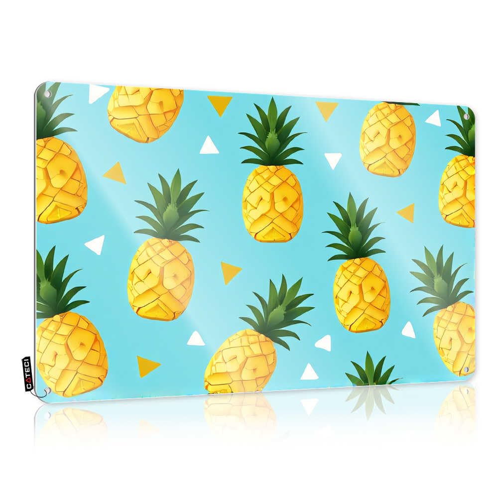 Fzfn Colour Funny Patio Decor, Sign Room Nice Vibrant Pineapple Pattern Background | Rustic Cottage Wall Art(30X40cm)