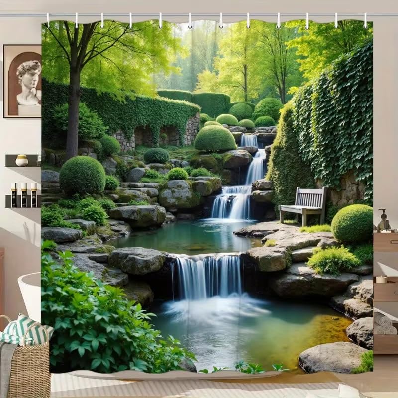 Rideau de douche cascade pour transformer votre bain en spa zen