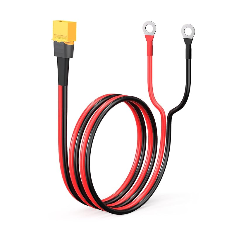 Cabo ELFCULB XT60 macho para terminal de anel, fio de cobre estanhado 12AWG, 300 V, 61 cm, modelo ELFCULB-XT60-2FT