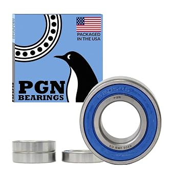 PGN 4 Pack 6205-2RS Bearing - Lubricated Chrome Steel Sealed Ball Bearing - 25x52x15mm Bearings with Rubber Seal & High RPM Support
