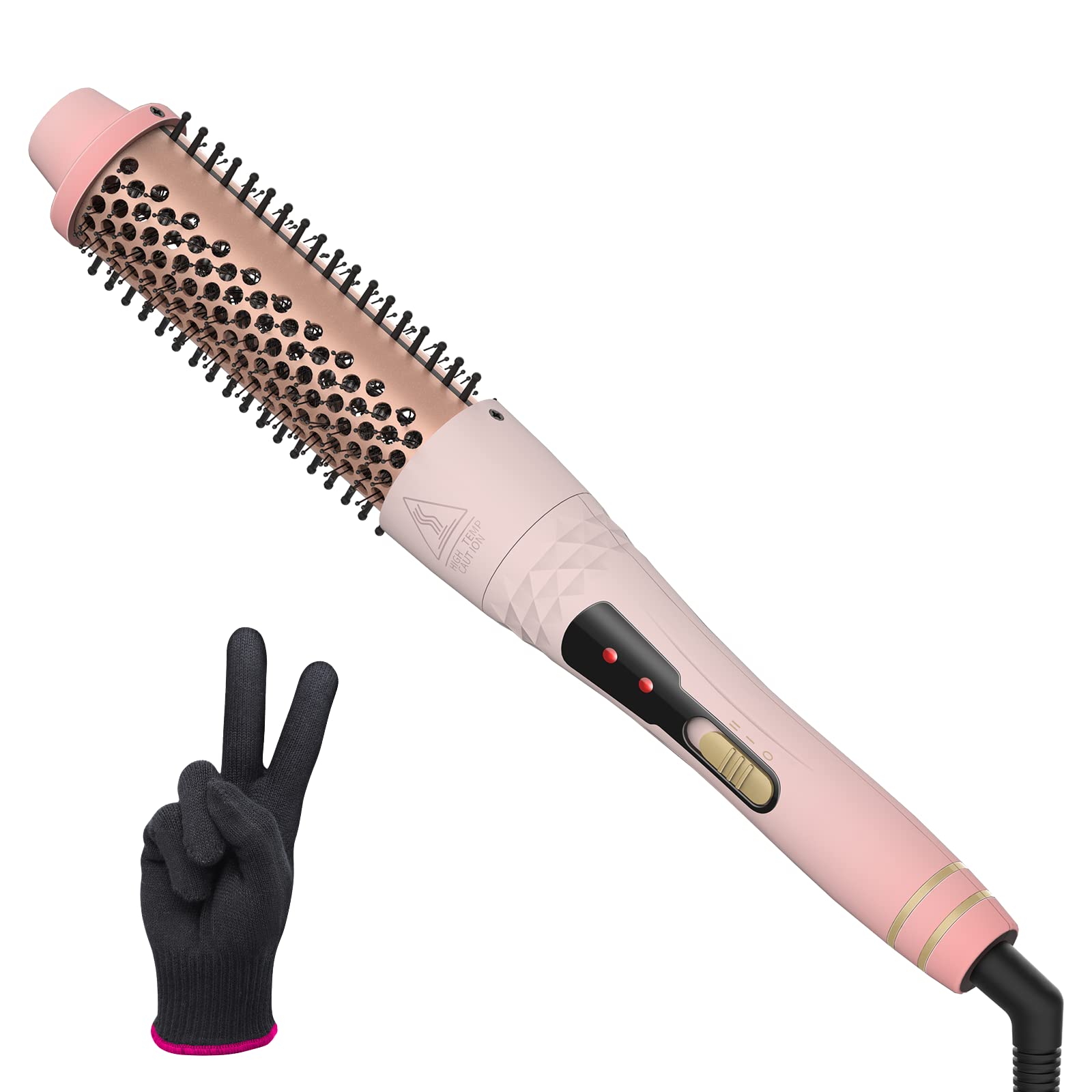 Thermal Brush, 1.5 Inch Heated Round Brushes, Ceramic Tourmaline Ionic Curling Iron Brushes for Short/Long Hair, Dual Voltage,30s Fast Heated,Curling Brush Volume & Loose Curls, Gifts for Women