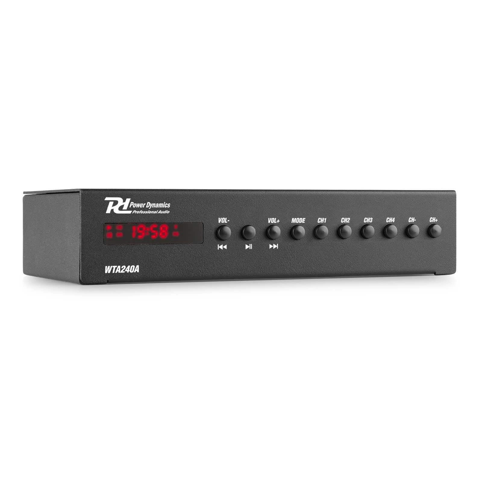 Power Dynamics WT240A Amplificateur Stéréo WiFi avec Bluetooth - 80 Watts, Multiroom, AirPlay, DLNA, USB, Ethernet, Télécommande, Montage 19", Idéal pour Les Petits Commerces