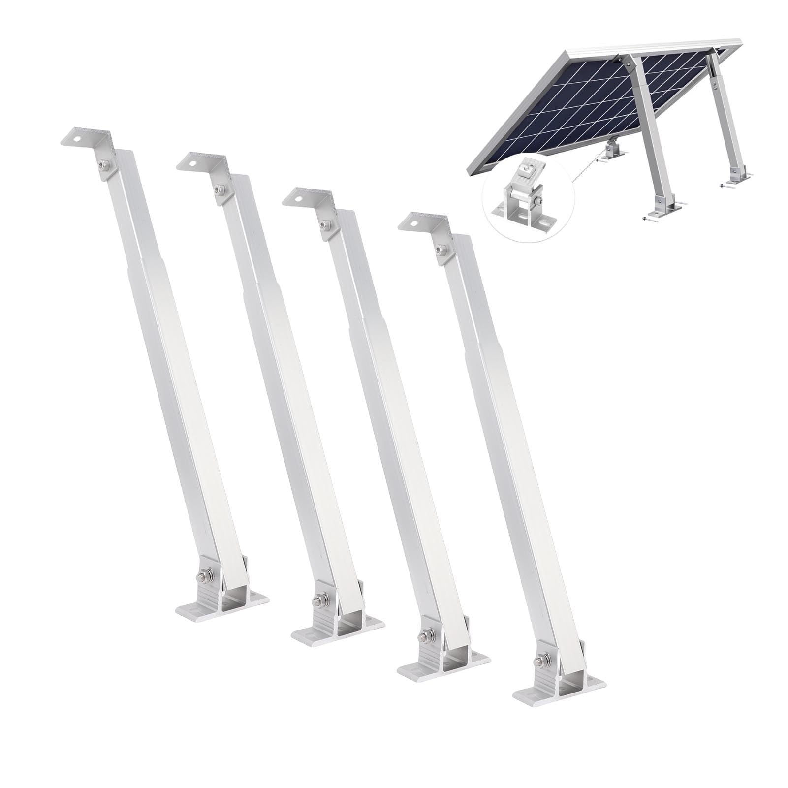 Staffa di Montaggio per Pannello Solare, Staffa di Montaggio per Pannello Solare in Lega di Alluminio, Supporto Regolabile con Regolazione da 15 a 30 e Tutti gli Accessori Necessari,