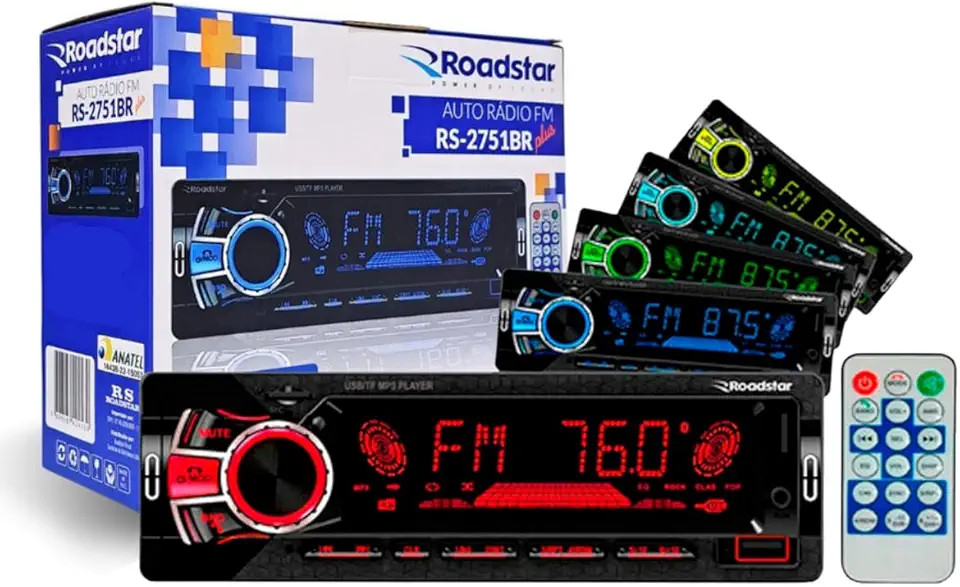 Radio Automotivo Bluetooth Potente 240w 7 Led 2 Usb Premium
