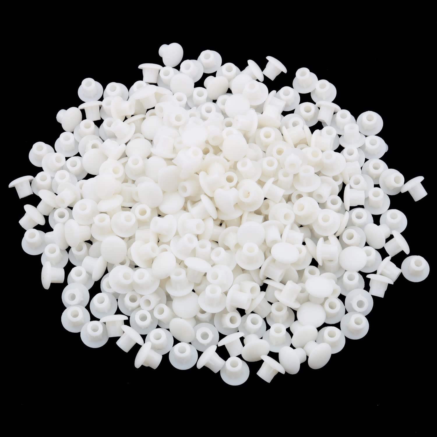 JianLing 300PCS Plastic Hole Plug Button Top Round Button Plugs Screw Cap Drilling Cover Plugs for Cabinet Cupboard Shelves