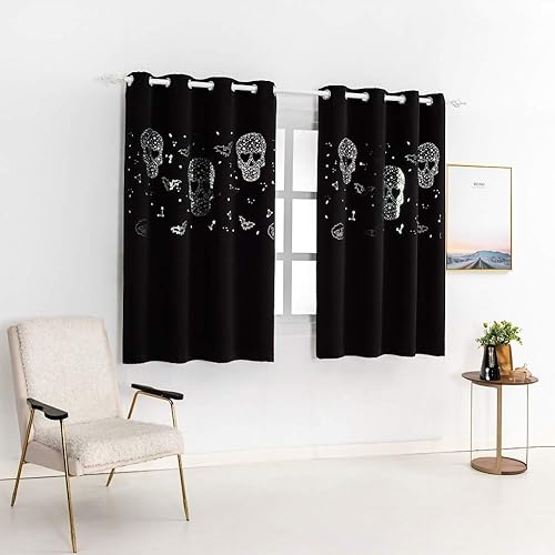 Vista 194 de Mangata Casa - Cortinas opacas para dormitorio, 2 paneles, cortinas térmicas para ventana, para sala de estar, cortinas que oscurecen. Azul marino