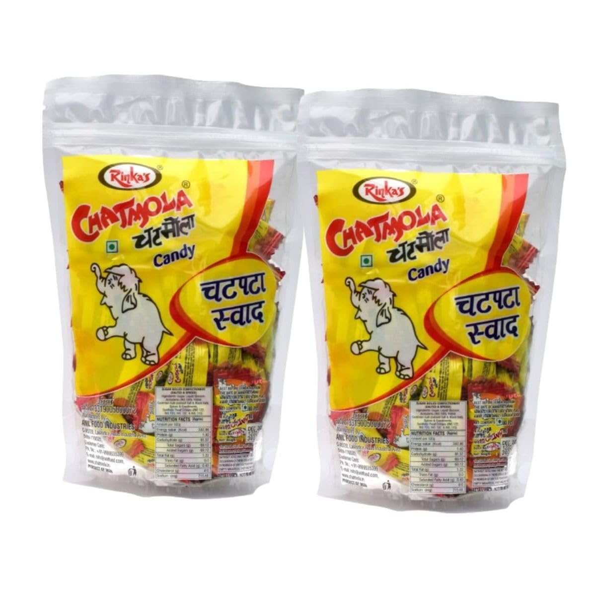Chatmola Khatti Meethi Chatpati Candy Goli Pack of 2 | Standing Pouch 280 g (80 pcs) in each | Tangy Hajmola Style Toffee | Indian Mouth Freshener | Sweet Sour Chatpata Candy for Kids & Adults | Travel Snack Treat Pack-picture-29